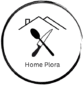 Home Plora logo featuring a spoon and knife under a roof, symbolizing expert help for kitchen problems and solutions