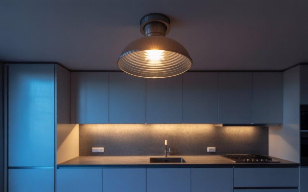 Showing kitchen light buzzing.
