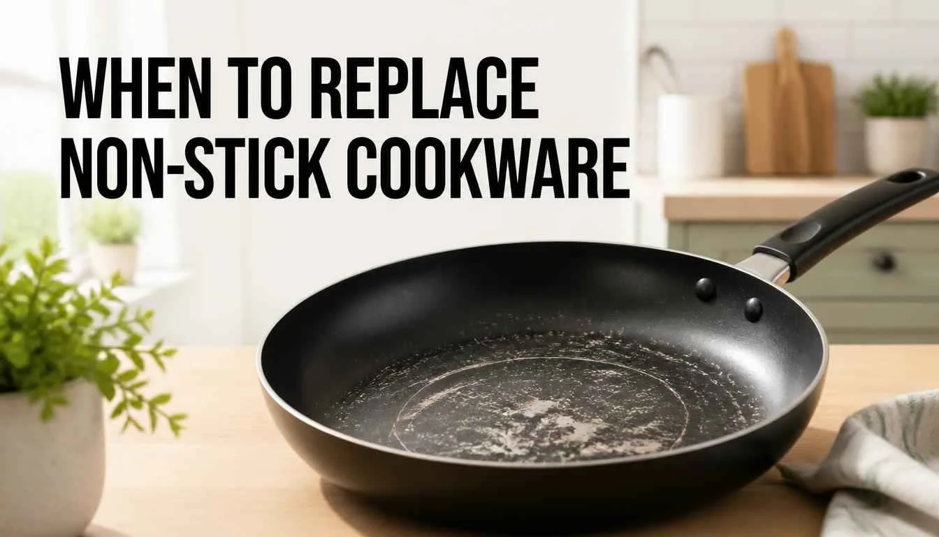 When to Replace Non-Stick Cookware based on visible wear and damage.